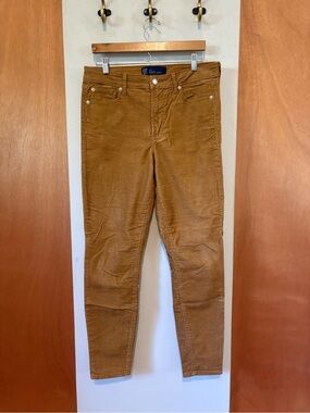 Gap denim ‘high rise universal legging’ corduroy pant, camel brown, size 10 / 30